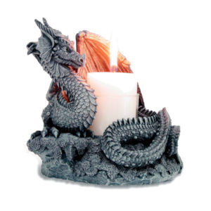 bougeoir dragon ailes résine