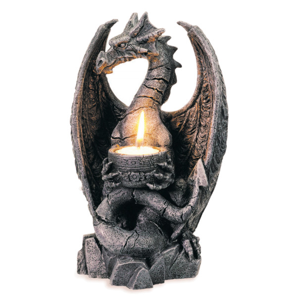 bougeoir dragon résine