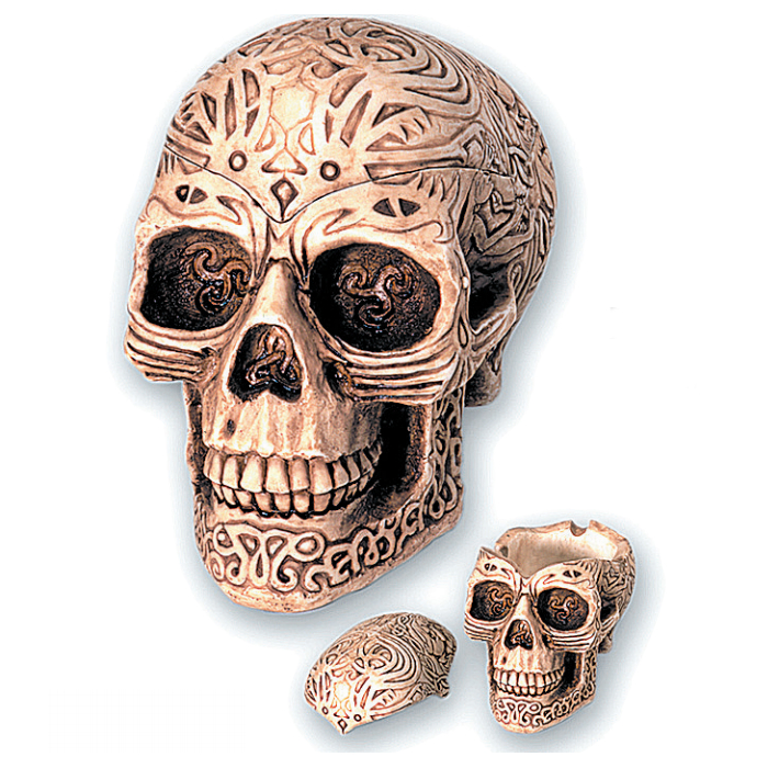 cendrier crane tribal résine